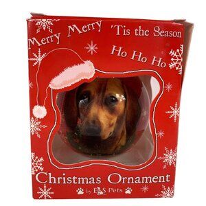 Dachshund Red Christmas Round Ornament E & S Pets NIB